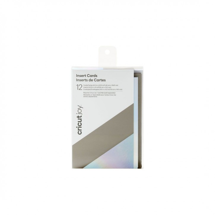 Cricut Joy Insert Cards 11,4 cm x 15,9 cm 12er Pack (Gray, Silver, Holographic)