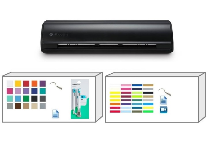 Silhouette CAMEO 5 Bundle inkl. Vinyl und Textil StartPaket II / Schwarz