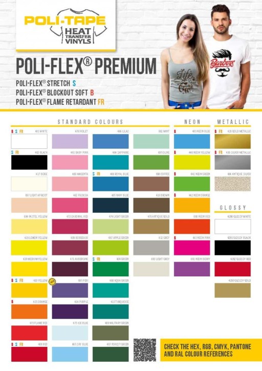 POLI-FLEX PREMIUM Farbkarte mit original Farbmuster jeder Farbe
