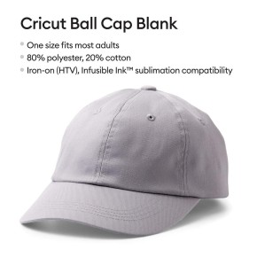 Cricut Baseball-Cap-Rohling, grau 1er Pack